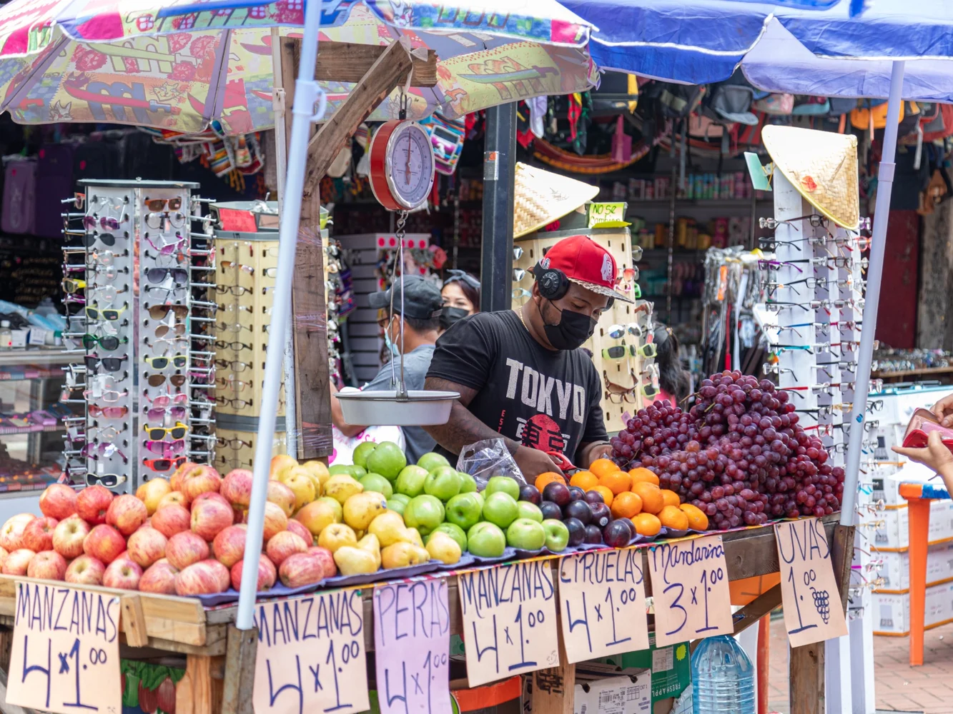 Colorful fruit market in Panama