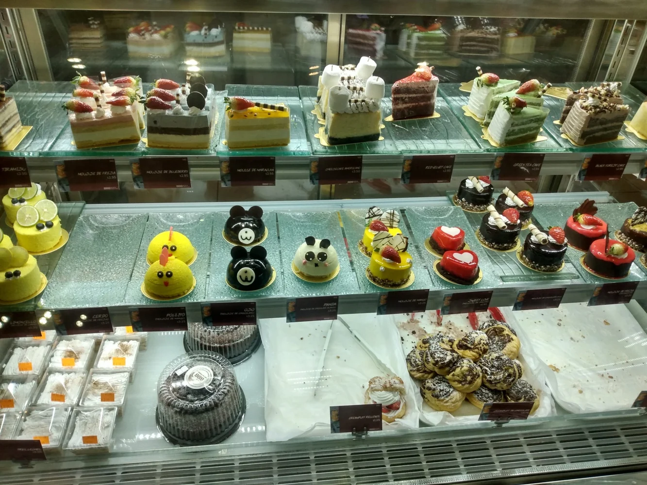 A colorful bakery display in Panama